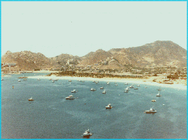 Old Aerial Photo of Cabo San Lucas Baja, Mex in the 1970's