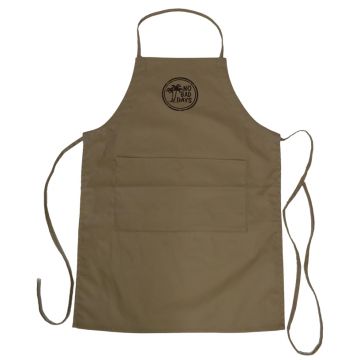 No Bad Days 7.5 oz. Two Pocket Full Length Adjustable Bib Cotton Twill Apron - Khaki