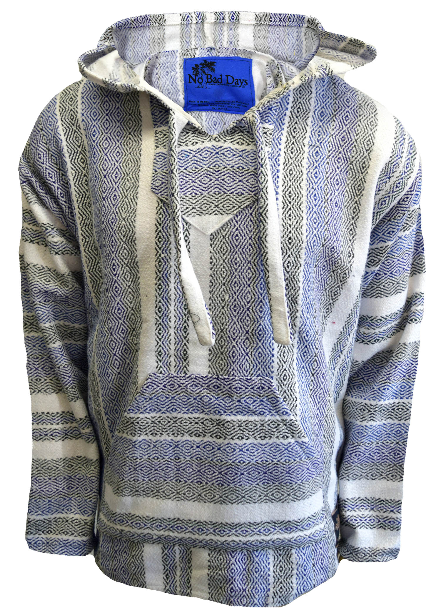 No Bad Days: No Bad Days Baja Hoodie - White Black Royal Purple Diamond