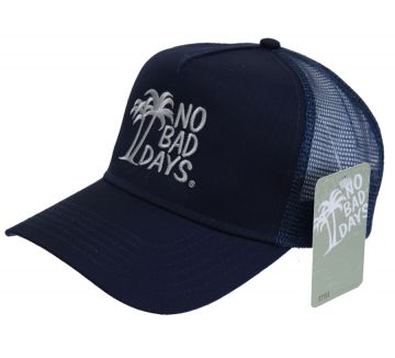 No Bad Days Cotton Twill Five Panel Pro Style Mesh Back Cap - Navy