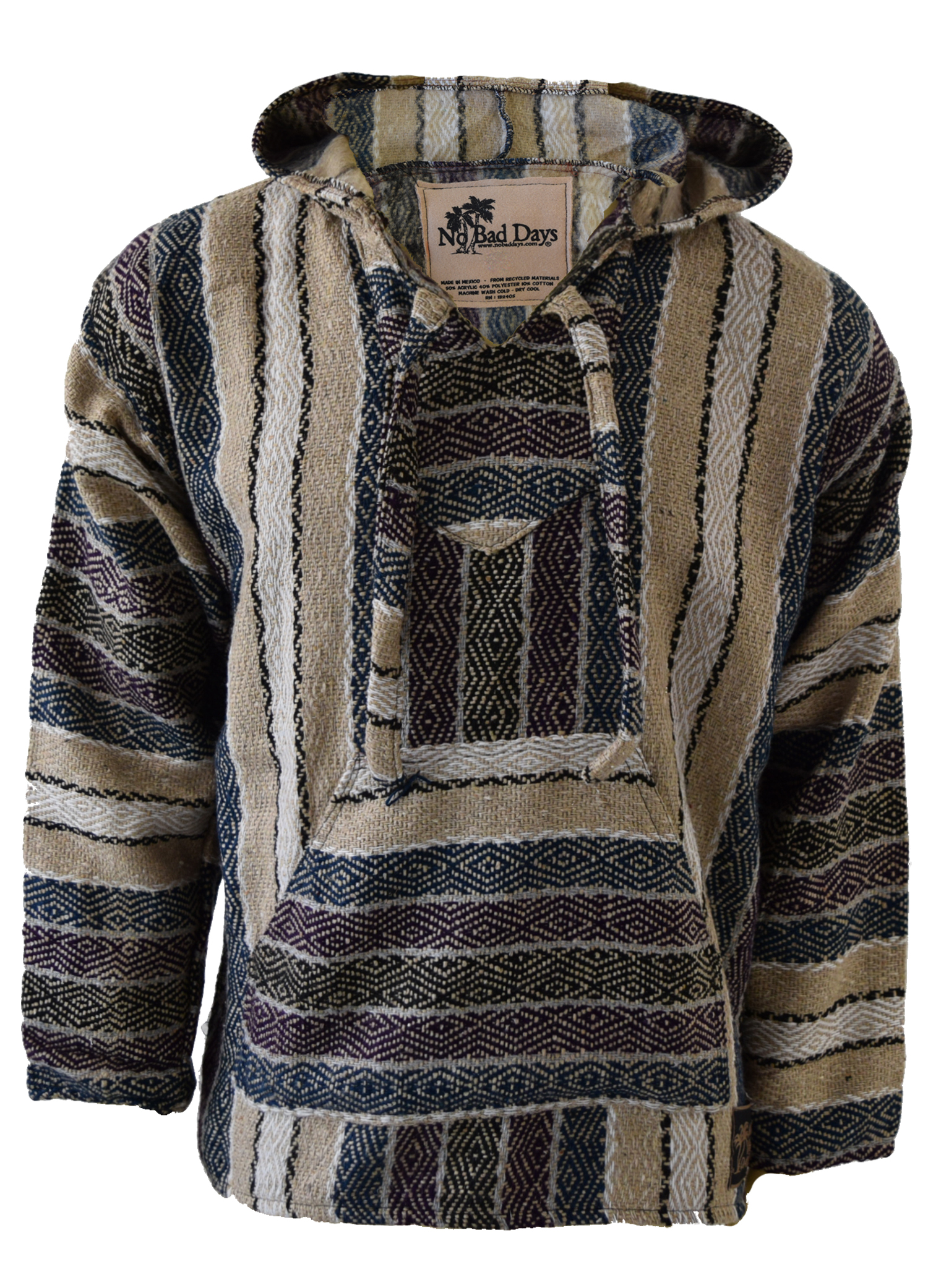 baja hoodie blue and white