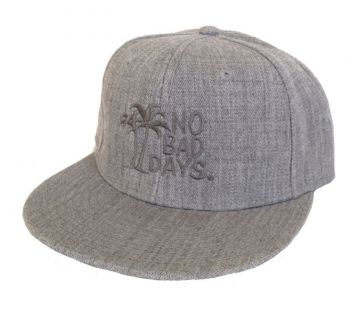 No Bad Days Heather Wool Blend Snapback Cap - Light Grey