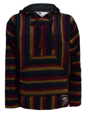 No Bad Days Baja Hoodie - Dark Rasta Chevron Pattern