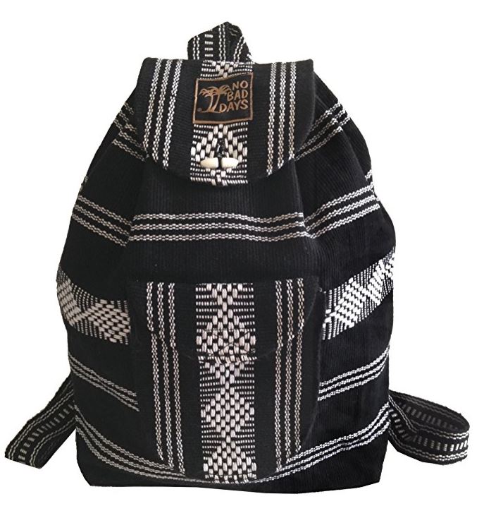 No Bad Days: NO BAD DAYS ® Baja Backpack - Black u0026 White Stripes v2