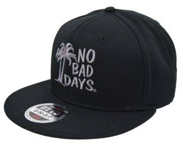 No Bad Days Superior Cotton Twill Flat Visor Snapback Pro-Style - Black