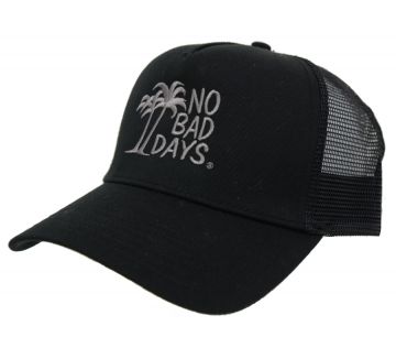 No Bad Days Cotton Twill Five Panel Pro-Style Mesh Cap - Black