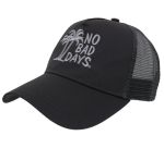 No Bad Days Cotton Twill Five Panel Pro-Style Mesh Cap - Charcoal
