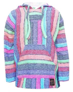 No Bad Days Baja Hoodie - Rainbow Diamond Pattern