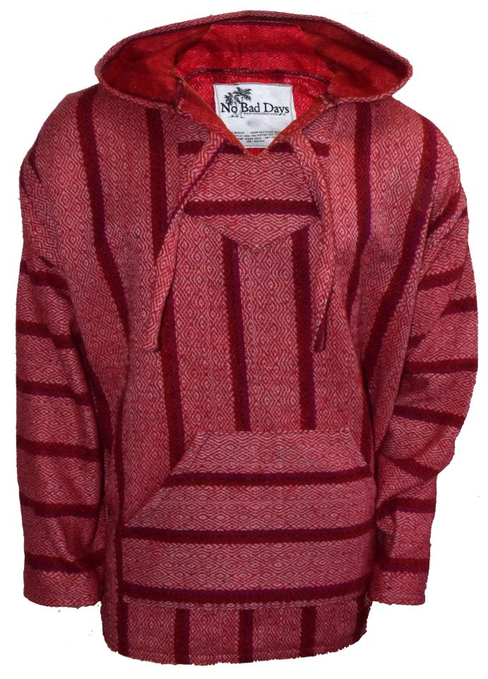 Mens Hoodies Red White And Blue Baja Hoodie Mexican Baja Hoodie