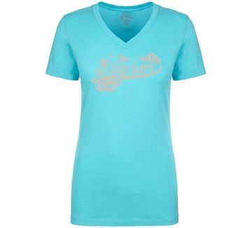 No Bad Days Floral Script Womens V-Neck