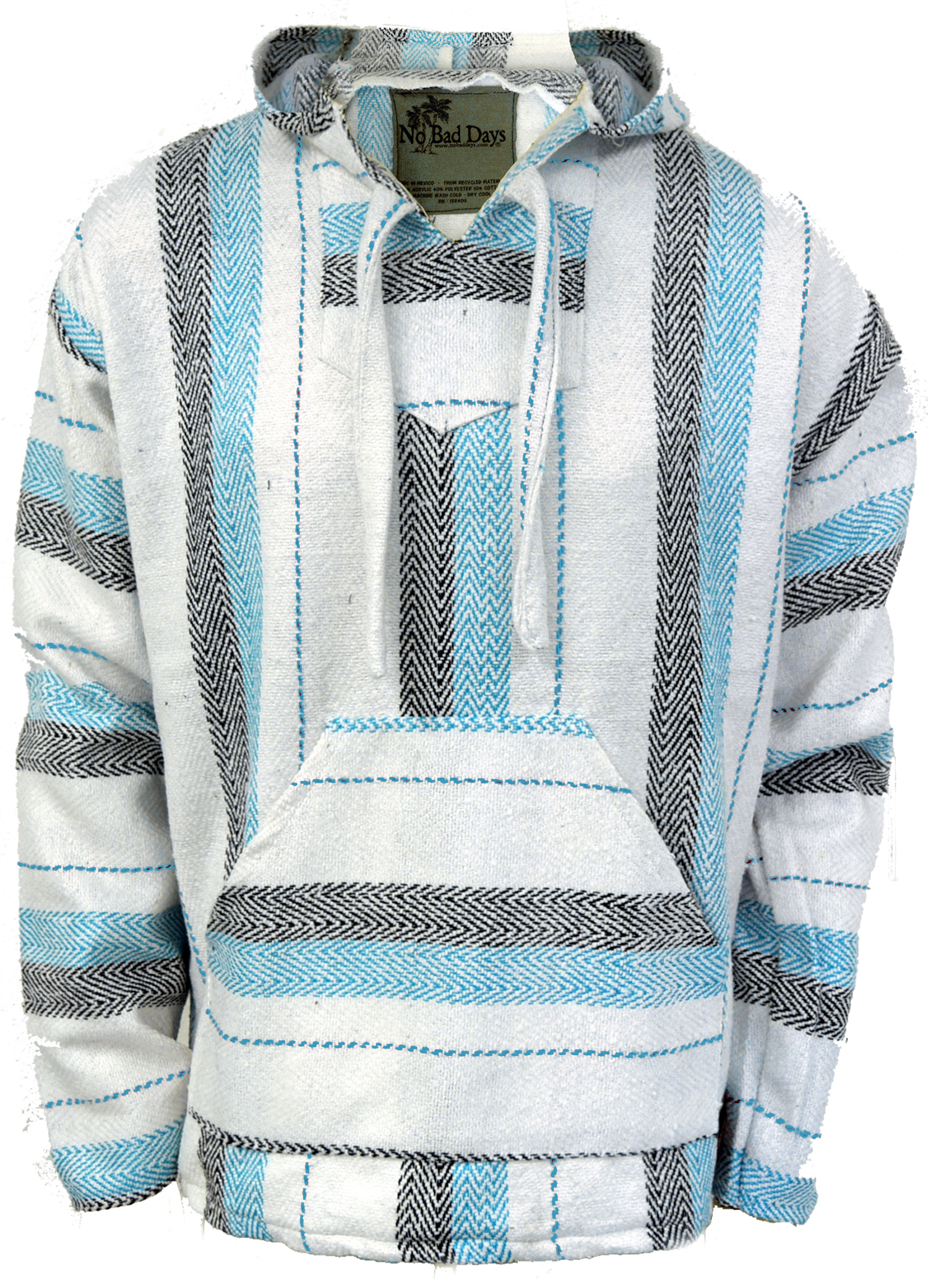 baja hoodie blue and white