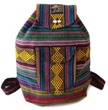 NO BAD DAYS ® Baja Backpack - Yellow Diamond Blue Green Red Stripes
