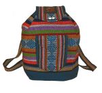 Baja Backpack Ethnic Woven Mexican Bag - MultiColor Turquoise