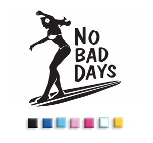 NO BAD DAYS® Wahine Surfer Decal